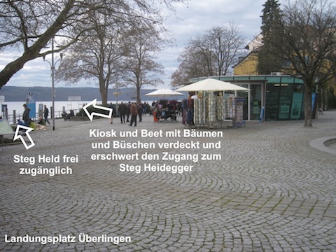 Werbung am Landungsplatz in &Uuml;berlingen