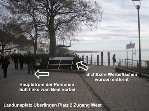 Werbung am Landungsplatz in &Uuml;berlingen